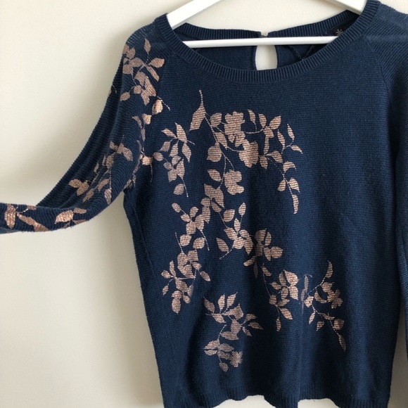 Anthropologie knitted and knotted foil sweater size small - Picture 3 of 8